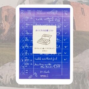 Midori 🎉rare🎉 kawaii blue AM & PM to do list memo pad